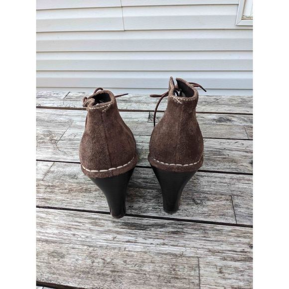 Lauren Ralph Lauren Chocolate Brown Suede Wedge Boots - Picture 5 of 8